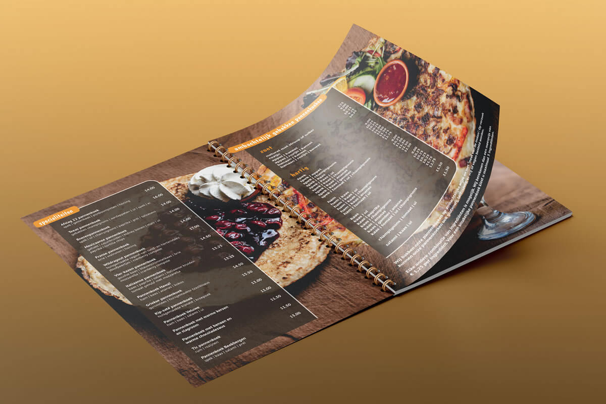 Menukaart Restaurant De Pannekoek Beekbergen