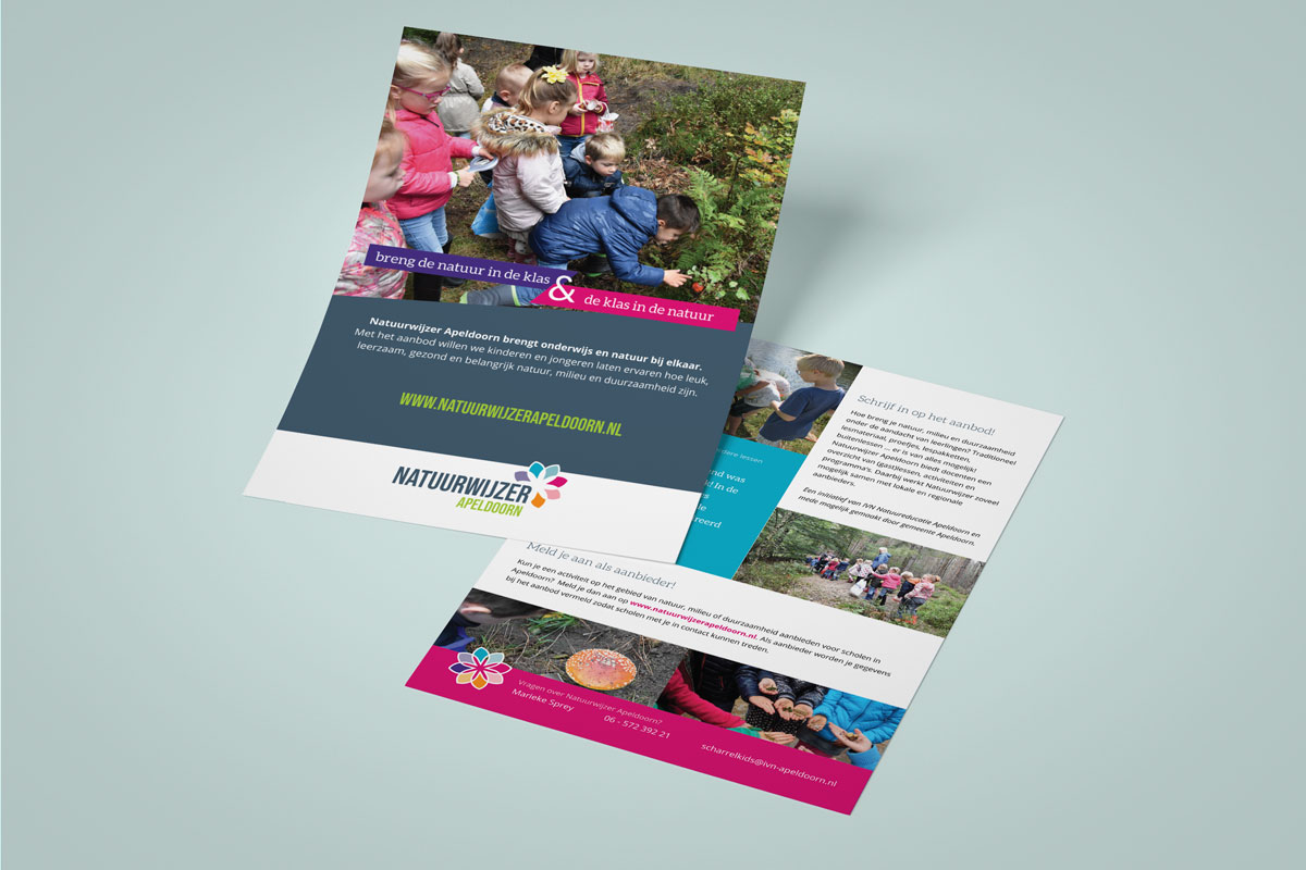 Flyer A5 voor Natuurwijzer Apeldoorn